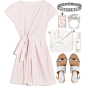A fashion look from July 2015 featuring pink dress, white shoes and white purse. Browse and shop related looks.