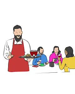 大厨师西餐厅 后厨酒店  占位符 图标 2D 卡通 插画 手绘 png 免抠 素材14