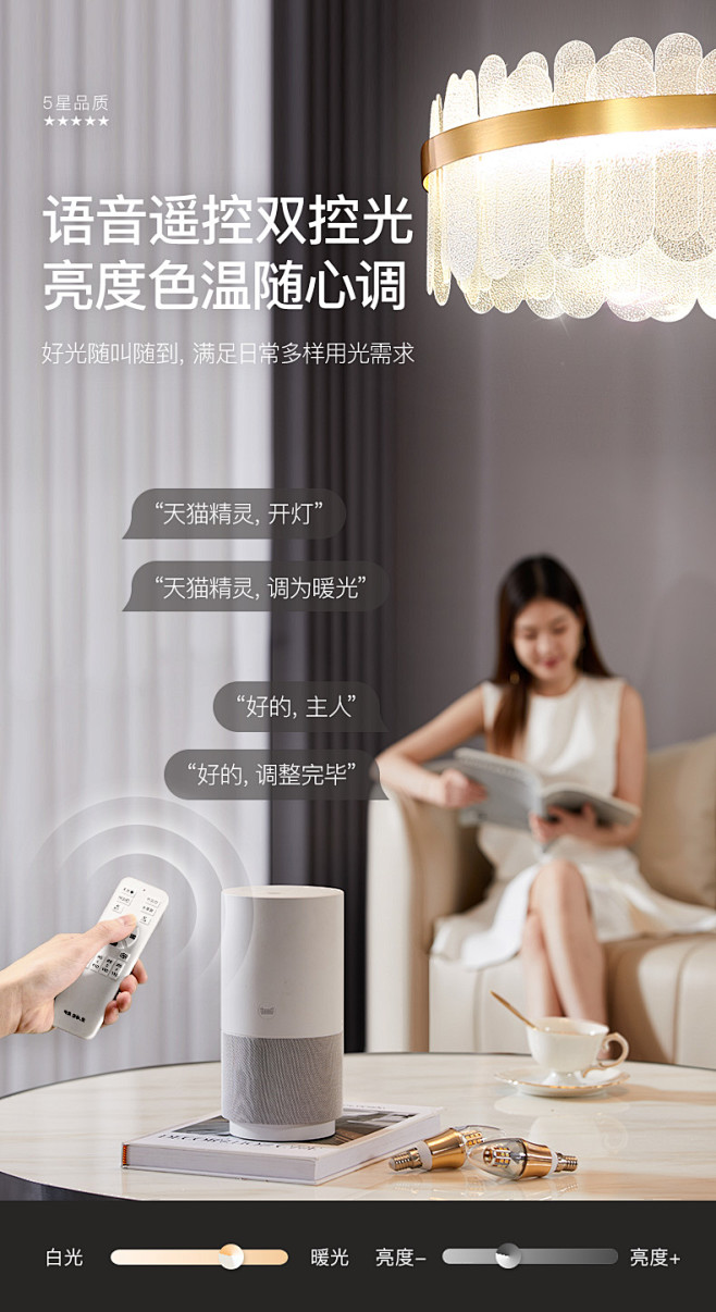 后现代轻奢客厅灯餐厅水晶吊灯大气智能全铜...