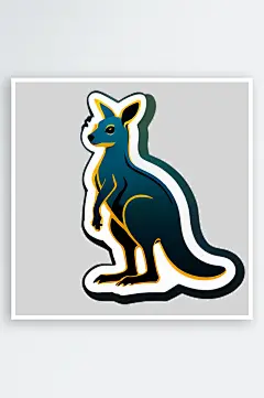 惊喜袋鼠卡通图案插画-众图网