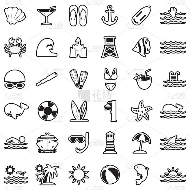 海图标。直线填充设计。矢量插图。