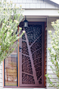 Leaf Vein security screen door by Entanglements metal art. Steel construction. Create a focal point at the entry to your home!: 