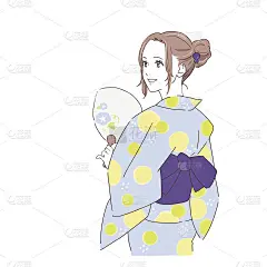 这是一幅浴田女子的画像。矢量图像。