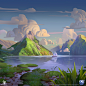 Environment art for Mahjong Journey and Match Town Makeover
