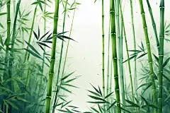 竹影中国风竹子竹林自然风景插画