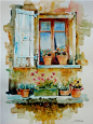Tuscany Paintings Of Windows | Tuscan Villa Window by David Lobenberg: 
