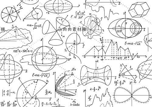 24组科技数学类图表公式笔记铅笔线稿图E...