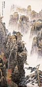 漓江烟雨 白雪石山水画欣赏 - 开心集品