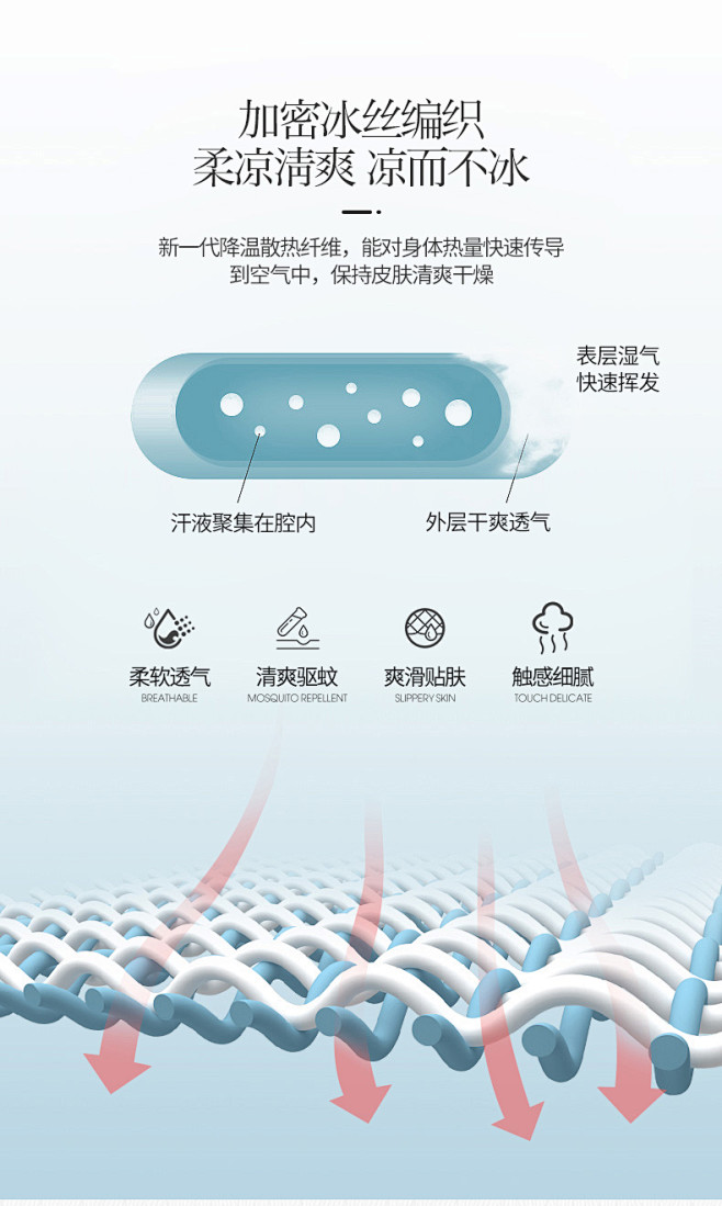 南极人冰丝凉席三件套夏季空调软席1.8m...