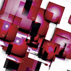 抽象的向量线和正方形