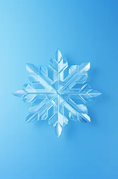AI数字艺术C4D透明雪花模型