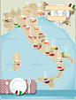 Map of Regional Pasta in Italy - Food Objects