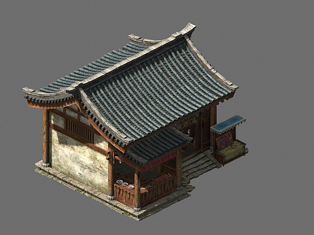 古代商铺模型、家具店、钱庄、绣坊、银坊、琢玉坊、竹器店-自然场景-场景-hspo-CG模型网