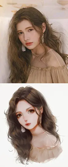 转手绘娃娃风Q版头像动漫卡通形象约稿情侣真人肖像漫画礼物代画-淘宝网