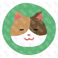 正面的的小狗狗猫咪小猫头像手绘卡通插画1手绘png儿童插画免扣素材2