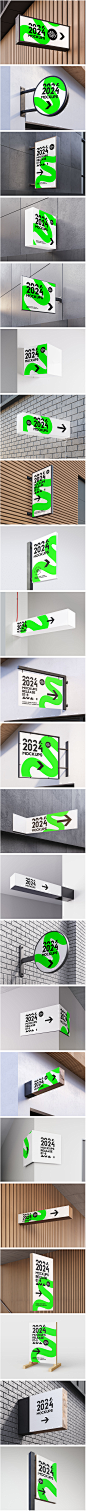 店铺标志门头灯箱招牌指示牌指引牌导视系统样机模板PSD贴图素材