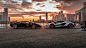 General 3840x2160 Lamborghini Sian Lamborghini汽车，车辆，超级跑车，意大利，超级跑车，混合动力车，黑色汽车，银色汽车，日落，城市，摩天大楼，云，户外