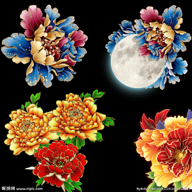 牡丹花设计图__PSD分层素材_PSD分...