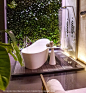 Exotic jungle retreat - Bali spa inspired bath design at Gessi Milan showroom | The Decorating Diva, LLC