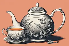 手绘文艺嫩绿清香茶叶插画