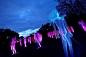 Colorfully Lit Wire Sculptures