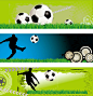 创意足球banner设计矢量素材，素材格式：EPS，素材关键词：足球,草地