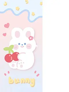 粉蓝兔兔&amp;小熊 | 原创手机壁纸