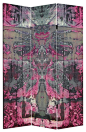 6 ft. Tall Double Sided Pink Cosmic Debris Canvas Room Divider eclectic-screens-and-room-dividers