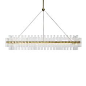 Phoebe 52" Linear Crystal Chandelier, Antique Brass