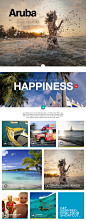 Aruba 'Shortcut to Happiness' : I had the pleasure of working on a fun project to help inspire and plan holidays to the Caribbean Island of Aruba. I explored a number of different layout and graphical treatments - all to provide a visual, inspirational an