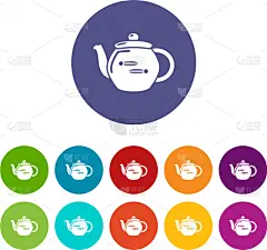 彩色图片,家庭生活,壶,计算机图标,茶,饮料,热,咖啡,杯,布置