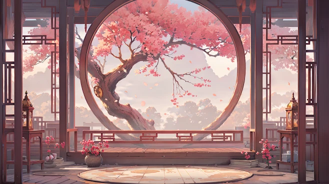 AI国风场景素材 华丽古风室内场景背景插画影视游戏概念设计资源-淘宝网-花瓣网