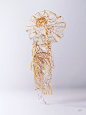 the WIRES v3: ethereal : Ethereal is my new personal project that continues the exploration of building sculptures from wires.My goal was to create a series of sensual woman sculptures using gold and silver wires. Where silver represents body, gold repres