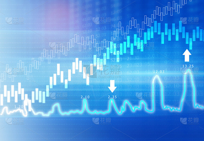 股票市场金融图背景与抽象增长图