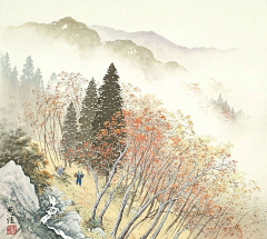 一半青山一半绿水采集到插画---水墨系风光