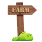 Farm Signboard 3D Illustration