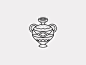 026 - Vase patches badge tattoo icon illustration pottery ceramic vase