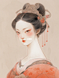 国风汉服｜唐代仕女妆造插画肖像【附咒语】