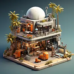 现代3d建筑房子素材图片