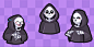 stickers animation  2д Halloween reaper death Character design  lottie  tgs