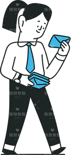 可爱小人 简笔画 线条 潮流插画人物 动作 开心 生气 占位符 图标 贴纸 免扣 2D 卡通 插画 手绘 png 免抠 素材pam-email walk