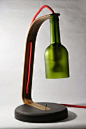Upcycled Wine Bottle Desk Lamp: 