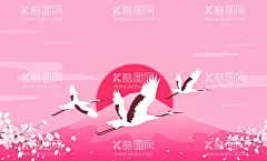 白鹤插画  - 源文件下载【酷图网】白鹤插画,白鹤素材,白鹤,白鹤手绘,白鹤矢量,仙鹤,中国仙鹤,仙鹤素材,仙鹤插画,日本仙鹤,富士山,樱花,日本文化,日本背景