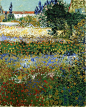 Garden with Flowers by Vincent van Gogh #art: 