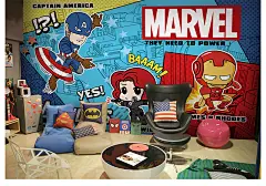 3D绿巨人男孩儿童房壁纸蜘蛛侠墙纸美国队长主题背景墙大型壁画-淘宝网