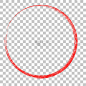 红色圆圈蜡笔框架，在透明效果的背景