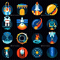 空间图标设置-杂项图标Space Icons Set - Miscellaneous Icons外星人、宇航员、天文学、按钮、胶囊,彗星,探索,星系,地球,月球,媒体,流星,月亮,电话,象形图,火箭,卫星,科学设置,标志,社会媒体,空间,宇宙飞船,明星,车站,太阳,象征,系统,望远镜,方式 alien, astronaut, astronomy, button, capsule, comet, exploration, galaxy, globe, lunar, media, meteor, moon, 