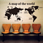 World Map 世界地图墙贴 办公室书房会议室创意装饰贴纸 雅风墙贴-淘宝网