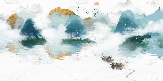 蓝色的风景画
