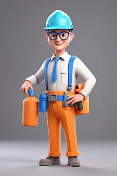 工业施工工程师人物模型